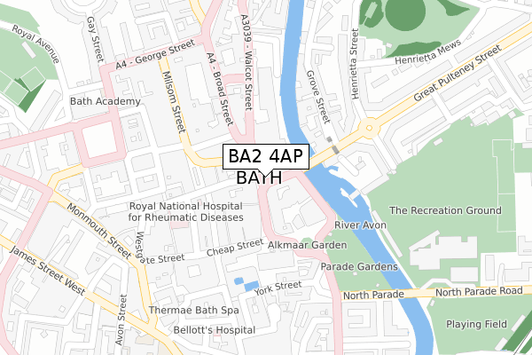 BA2 4AP map - large scale - OS Open Zoomstack (Ordnance Survey)