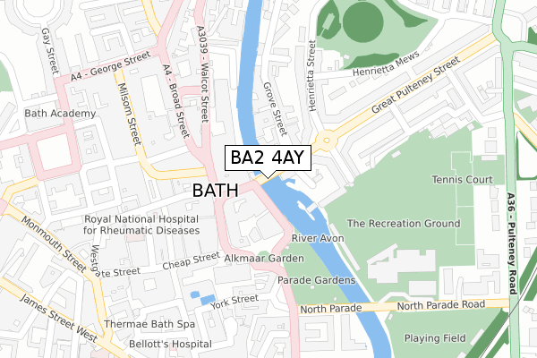 BA2 4AY map - large scale - OS Open Zoomstack (Ordnance Survey)