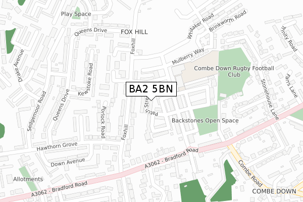 BA2 5BN map - large scale - OS Open Zoomstack (Ordnance Survey)