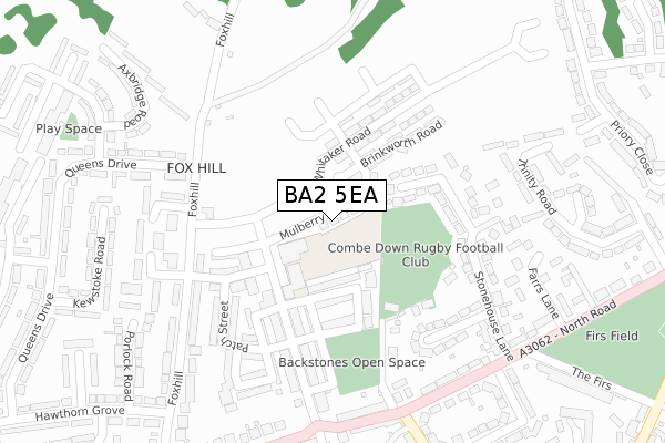 BA2 5EA map - large scale - OS Open Zoomstack (Ordnance Survey)