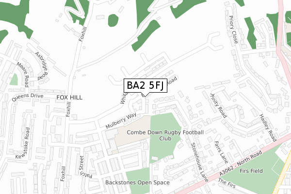 BA2 5FJ map - large scale - OS Open Zoomstack (Ordnance Survey)