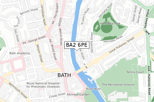 BA2 6PE map - large scale - OS Open Zoomstack (Ordnance Survey)