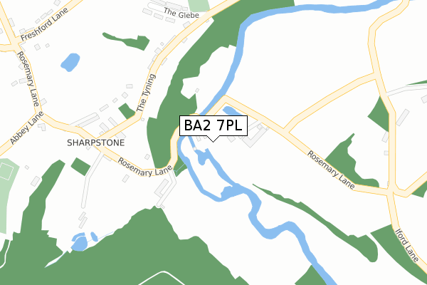 BA2 7PL map - large scale - OS Open Zoomstack (Ordnance Survey)