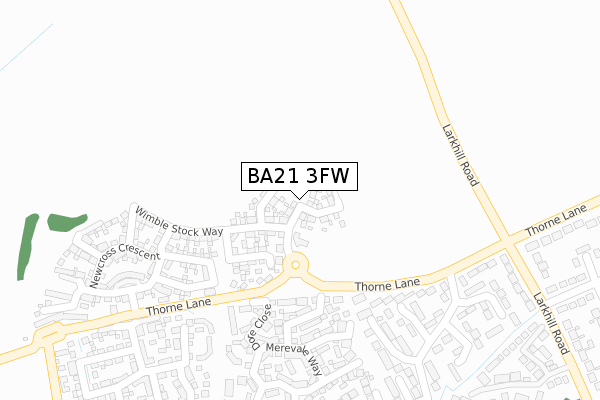 BA21 3FW map - large scale - OS Open Zoomstack (Ordnance Survey)