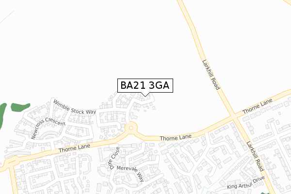 BA21 3GA map - large scale - OS Open Zoomstack (Ordnance Survey)