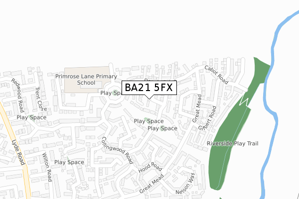 BA21 5FX map - large scale - OS Open Zoomstack (Ordnance Survey)