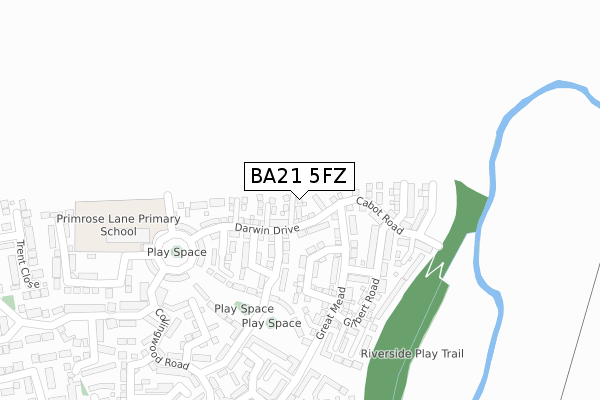 BA21 5FZ map - large scale - OS Open Zoomstack (Ordnance Survey)