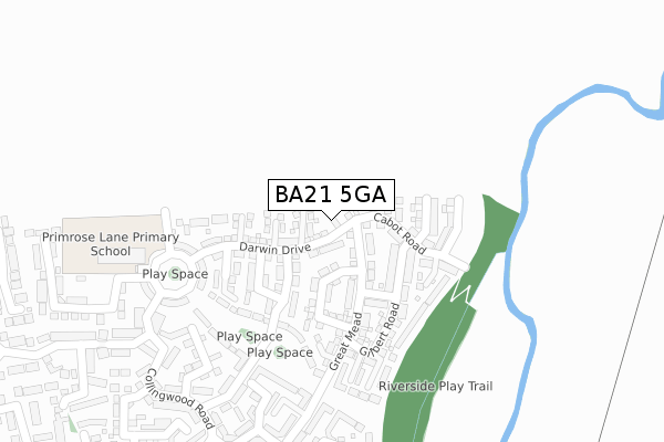 BA21 5GA map - large scale - OS Open Zoomstack (Ordnance Survey)