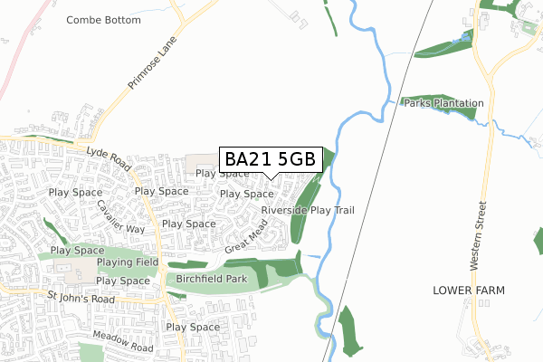 BA21 5GB map - small scale - OS Open Zoomstack (Ordnance Survey)