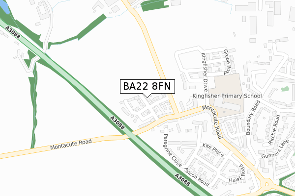 BA22 8FN map - large scale - OS Open Zoomstack (Ordnance Survey)