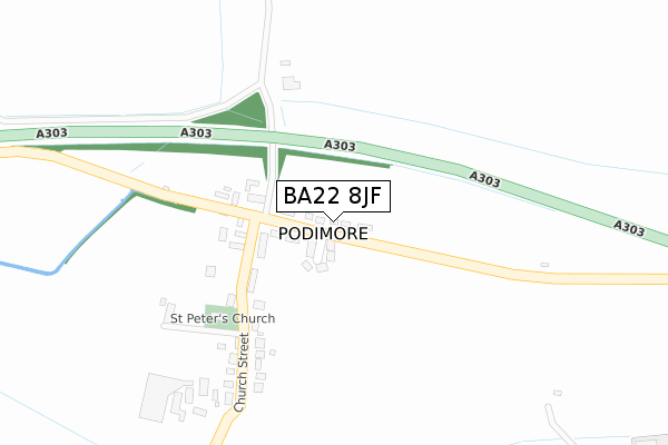 BA22 8JF map - large scale - OS Open Zoomstack (Ordnance Survey)