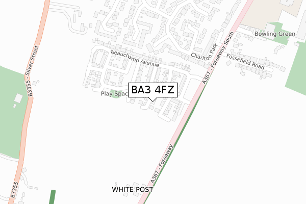 BA3 4FZ map - large scale - OS Open Zoomstack (Ordnance Survey)