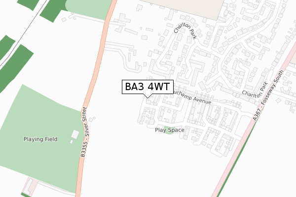 BA3 4WT map - large scale - OS Open Zoomstack (Ordnance Survey)