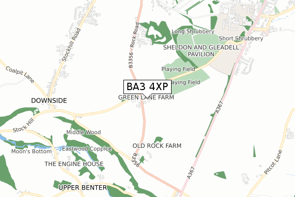 BA3 4XP map - small scale - OS Open Zoomstack (Ordnance Survey)