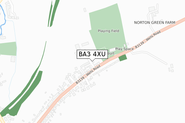 BA3 4XU map - large scale - OS Open Zoomstack (Ordnance Survey)