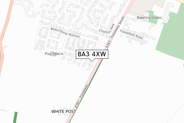 BA3 4XW map - large scale - OS Open Zoomstack (Ordnance Survey)