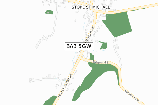 BA3 5GW map - large scale - OS Open Zoomstack (Ordnance Survey)