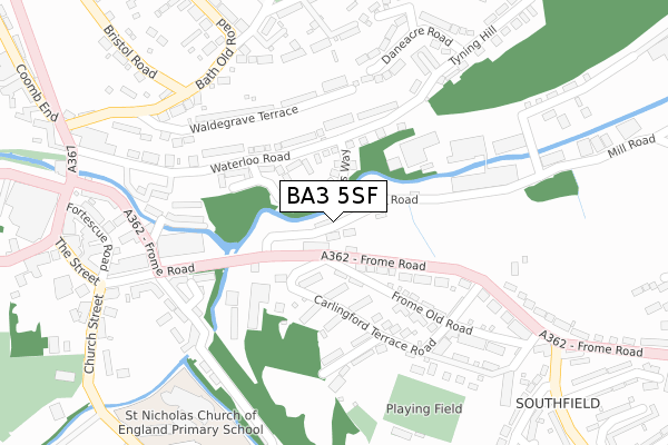 BA3 5SF map - large scale - OS Open Zoomstack (Ordnance Survey)