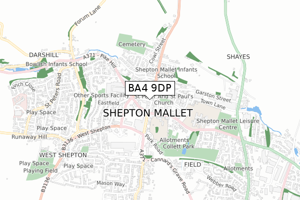 BA4 9DP map - small scale - OS Open Zoomstack (Ordnance Survey)