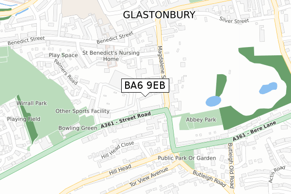 BA6 9EB map - large scale - OS Open Zoomstack (Ordnance Survey)