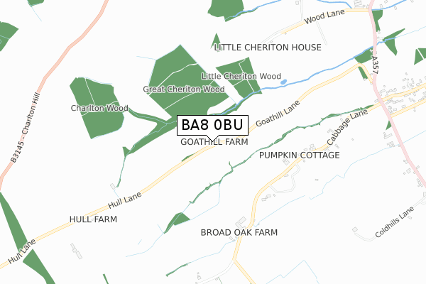 BA8 0BU map - small scale - OS Open Zoomstack (Ordnance Survey)
