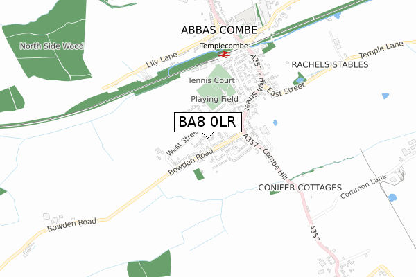 BA8 0LR map - small scale - OS Open Zoomstack (Ordnance Survey)