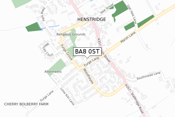 BA8 0ST map - large scale - OS Open Zoomstack (Ordnance Survey)