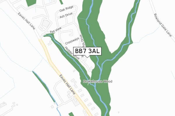 BB7 3AL map - large scale - OS Open Zoomstack (Ordnance Survey)