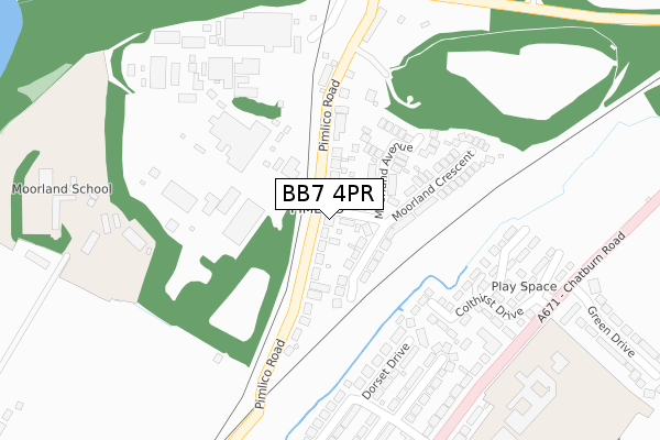 BB7 4PR map - large scale - OS Open Zoomstack (Ordnance Survey)