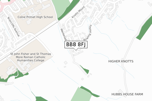 BB8 8FJ map - large scale - OS Open Zoomstack (Ordnance Survey)