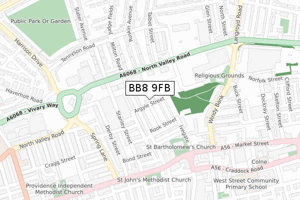 BB8 9FB map - large scale - OS Open Zoomstack (Ordnance Survey)