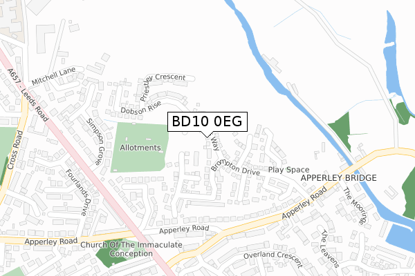 BD10 0EG map - large scale - OS Open Zoomstack (Ordnance Survey)