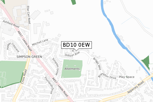 BD10 0EW map - large scale - OS Open Zoomstack (Ordnance Survey)