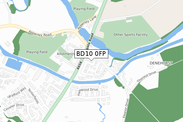 BD10 0FP map - large scale - OS Open Zoomstack (Ordnance Survey)