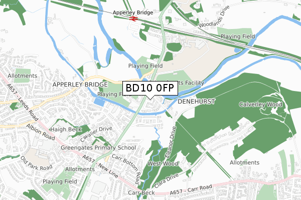 BD10 0FP map - small scale - OS Open Zoomstack (Ordnance Survey)