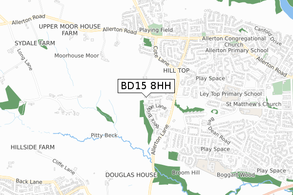 BD15 8HH map - small scale - OS Open Zoomstack (Ordnance Survey)