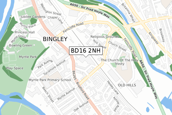 BD16 2NH map - large scale - OS Open Zoomstack (Ordnance Survey)