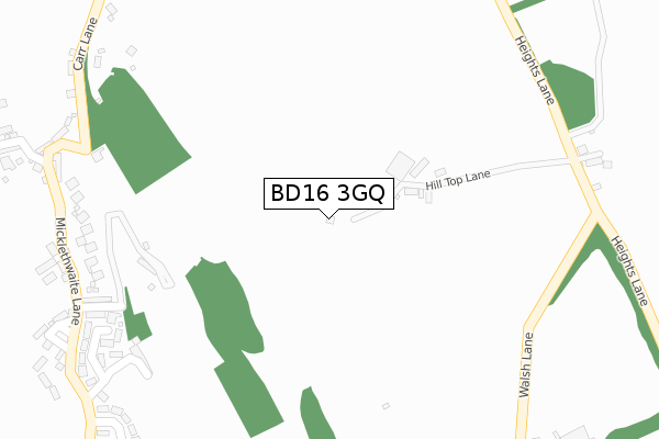 BD16 3GQ map - large scale - OS Open Zoomstack (Ordnance Survey)