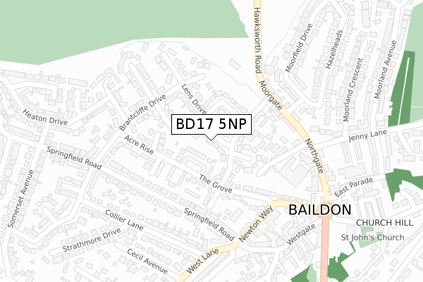 BD17 5NP map - large scale - OS Open Zoomstack (Ordnance Survey)