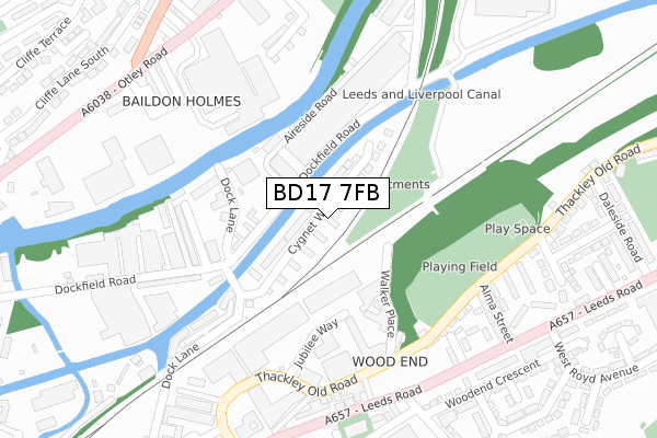 BD17 7FB map - large scale - OS Open Zoomstack (Ordnance Survey)