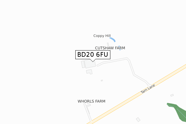 BD20 6FU map - large scale - OS Open Zoomstack (Ordnance Survey)