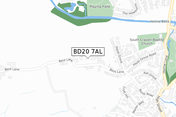 BD20 7AL map - large scale - OS Open Zoomstack (Ordnance Survey)