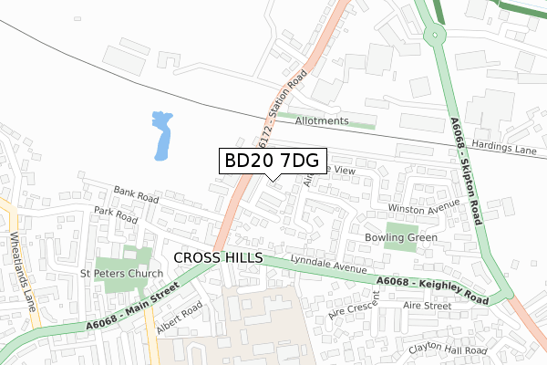 BD20 7DG map - large scale - OS Open Zoomstack (Ordnance Survey)