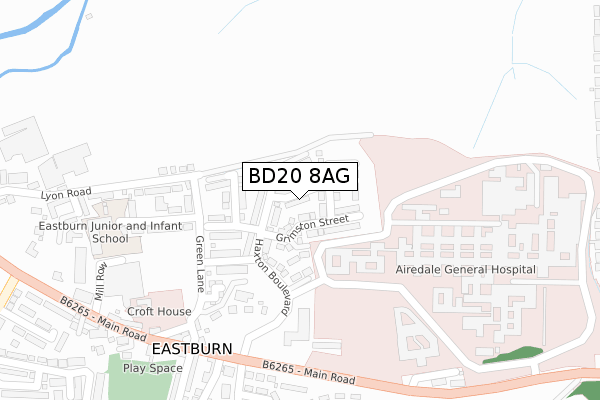 BD20 8AG map - large scale - OS Open Zoomstack (Ordnance Survey)