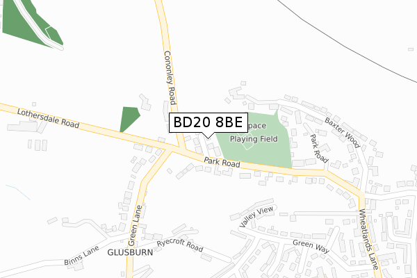 BD20 8BE map - large scale - OS Open Zoomstack (Ordnance Survey)