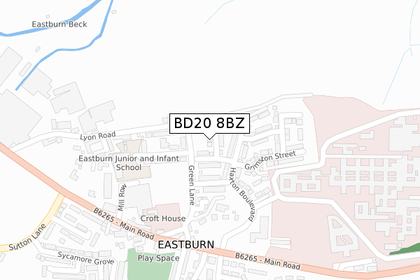 BD20 8BZ map - large scale - OS Open Zoomstack (Ordnance Survey)