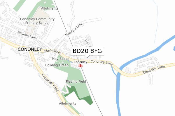 BD20 8FG map - large scale - OS Open Zoomstack (Ordnance Survey)