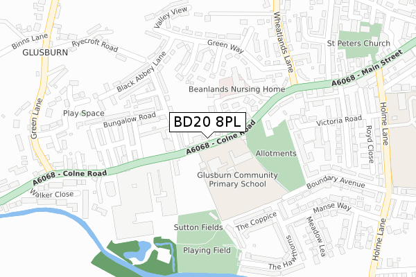 BD20 8PL map - large scale - OS Open Zoomstack (Ordnance Survey)