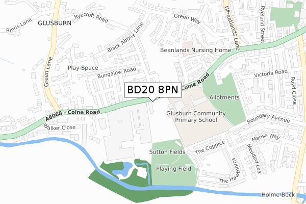 BD20 8PN map - large scale - OS Open Zoomstack (Ordnance Survey)