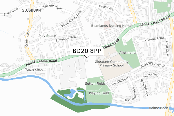 BD20 8PP map - large scale - OS Open Zoomstack (Ordnance Survey)